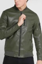 VESTE JACK&JONES EN ÉCO-CUIR - VERT – Image 2