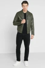 VESTE JACK&JONES EN ÉCO-CUIR - VERT – Image 3