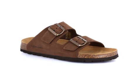 DOUBLE-NUBUCK SLIPPER - BROWN