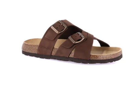 GRUNLAND BOBO Nubuck Slipper with Cross Strap