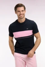 T-shirt EDEN PARK marine découpes roses – Image 2