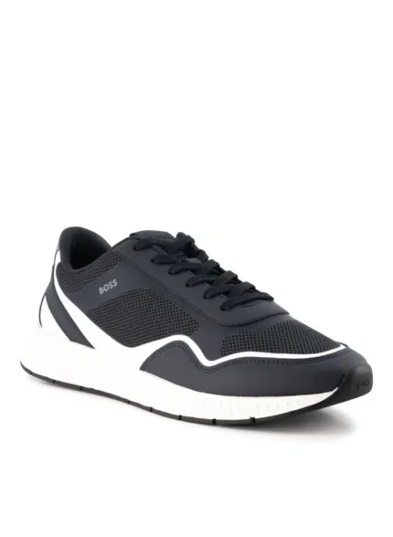 BOSS Black, Sneaker Titanium, Material-Mix, navy