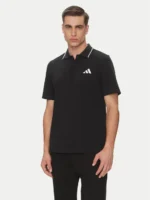 Adidas Essentials Black Pique Polo Shirt – Image 2