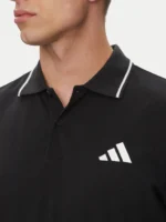 Adidas Essentials Black Pique Polo Shirt – Image 4
