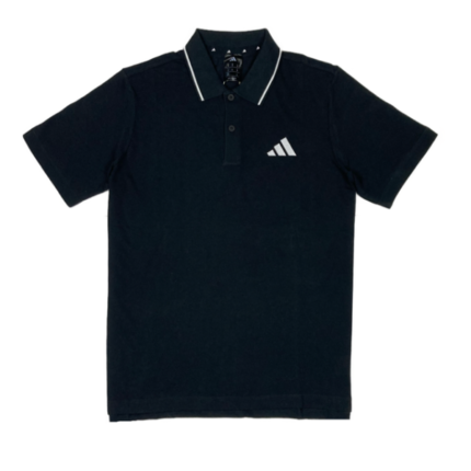 Adidas Essentials Black Pique Polo Shirt