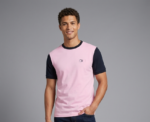 T-shirt EDEN PARK à manches courtes en coton rose coupe droite