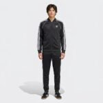ENSEMBLE ADIDAS ORIGINALS Men's Black SST Zip Hoodie with Side Stripes