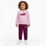 Ensemble PUMA ESSENTIALS MINICATS pink and fuchsia newborn tracksuit